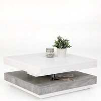 Sofatisch in Weiß und Beton Grau modern von 4Home