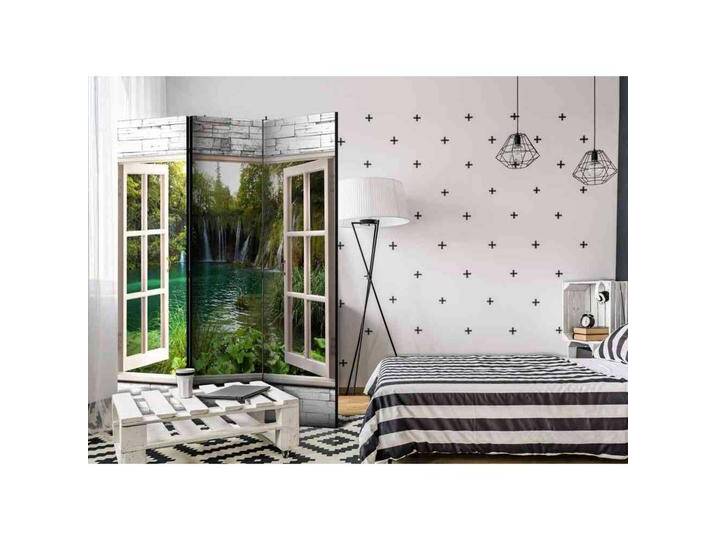 Spanische Wand aus Leinwand und Massivholz mit Wasserfall Motiv von 4Home
