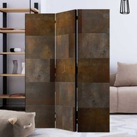 Spanische Wand in Dunkelbraun und Goldfarben Holzrahmen von 4Home