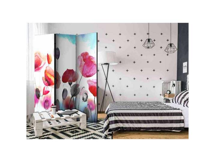 Spanischer Raumteiler mit Mohnblumen Motiv 3 teilig von 4Home