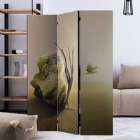 Spanischer Raumteiler mit Motiv Wüstenlandschaft Leinwand und Massivholz von 4Home