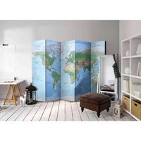 Spanischer Raumteiler mit geografischer Weltkarte 225 cm breit von 4Home