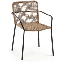 Stapelbare Stühle aus Kordel Geflecht und Metall Armlehnen (4er Set) von 4Home