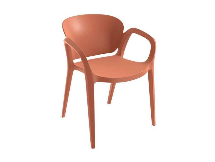 Stapelstuhl Outdoor Stühle aus Polypropylen in Orange (2er Set) von 4Home