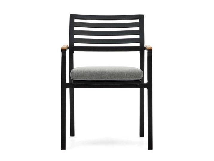 Stapelstuhl Set Terrasse in Schwarz Aluminium (4er Set) von 4Home