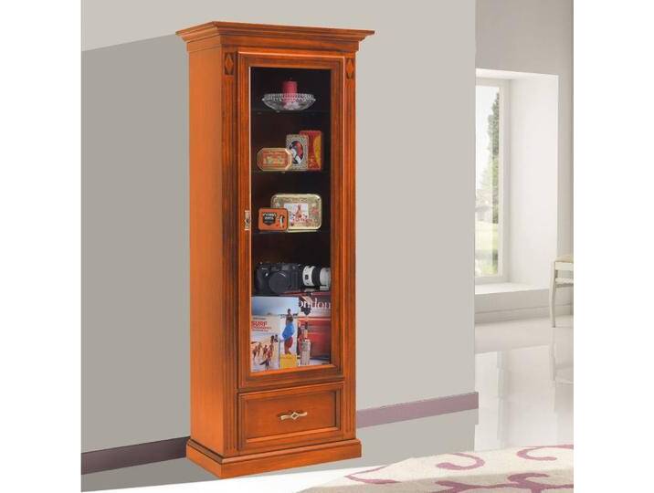 Stauraumvitrine Wohnzimmer Schrank 184 cm hoch mit Glastür Stauraumvitrine Wohnzimmer Schrank 184 cm hoch mit Glastür von 4Home