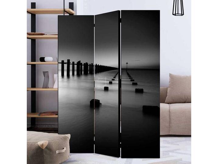 Strandmotiv Paravent monochrom Leinwand Füllung von 4Home