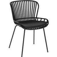 Stühle Esszimmer Design in Schwarz Kunstleder Sitz (4er Set) von 4Home