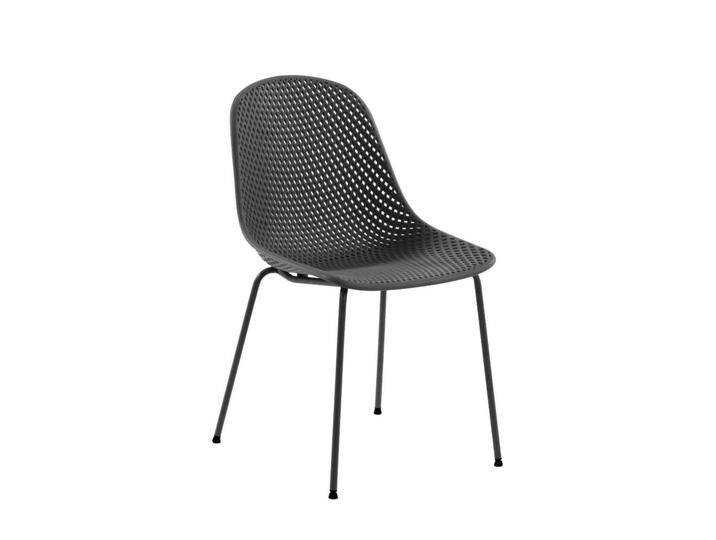 Stühle in Grau Kunststoff Skandi Design (4er Set) von 4Home