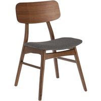 Stühle in Walnussfarben und Grau Skandi Design (2er Set) von 4Home