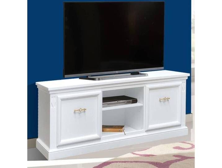 TV Board Fernsehschrank mit Metallgriffen und offenen Fächern TV Board Fernsehschrank mit Metallgriffen und offenen Fächern von 4Home