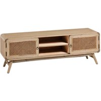 TV Lowboard aus Massivholz und Rattan 150 cm breit von 4Home