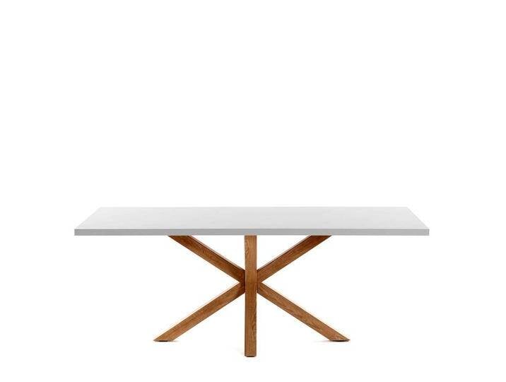 Tisch Esszimmer mit weißer Platte Gestell in Holzoptik von 4Home