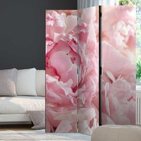 Trennwand Sichtschutz mit Pfingstrosen Motiv Rosa und Pink von 4Home