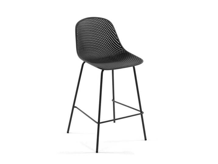 Tresenstühle aus Kunststoff und Metall Dunkelgrau (4er Set) von 4Home