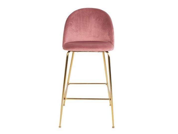 Tresenstühle in Rosa Samt Messingfarben Metall (2er Set) von 4Home