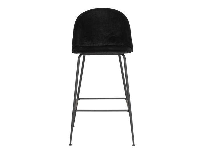 Tresenstuehle in Schwarz Samt gepolsterter Rückenlehne (2er Set) von 4Home