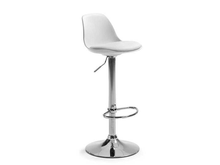 Tresenstuhl in Weiß und Chromfarben mit Rückenlehne (2er Set) von 4Home
