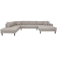 U Form Couch 370 cm breit schwarzem Gestell aus Eichenholz von 4Home