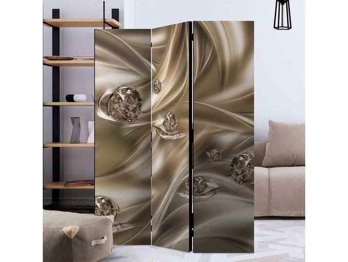 Umkleide Paravent in Braun und Grau Leinwand Füllung Umkleide Paravent in Braun und Grau Leinwand Füllung von 4Home