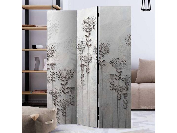 Umkleide Sichtschutz in Grau und Weiß abstraktem Blumen Motiv von 4Home