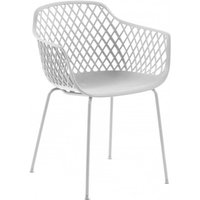 Weiße Stühle im Skandi Design Armlehnen (4er Set) von 4Home