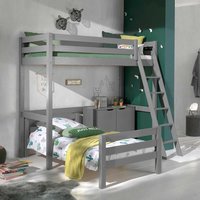 Winkel Etagenbett aus Kiefer Massivholz Grau Schrank von 4Home