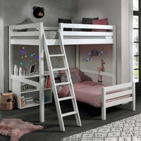 Winkel Kinderzimmerbett aus Kiefer Massivholz Weiß Regal von 4Home