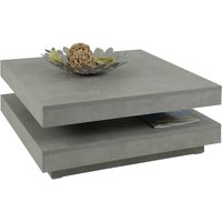 Wohnzimmer Couchtisch mit drehbarer Tischplatte Beton Grau von 4Home