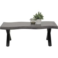 Wohnzimmer Tisch Industrial in Eiche Grau Holzoptik Baumkante Schwarz von 4Home