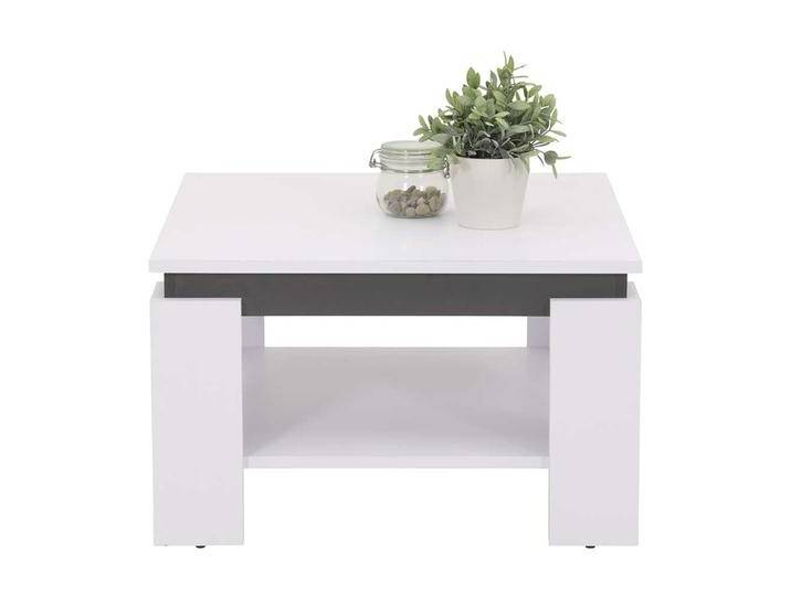 Wohnzimmer Tisch in Weiß und Anthrazit quadratischer Tischplatte von 4Home