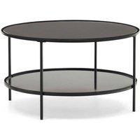 Wohnzimmer Tisch schwarz mit Glasplatte modernem Design von 4Home