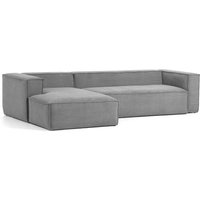 Wohnzimmercouch in Grau Cordstoff 330 cm breit von 4Home