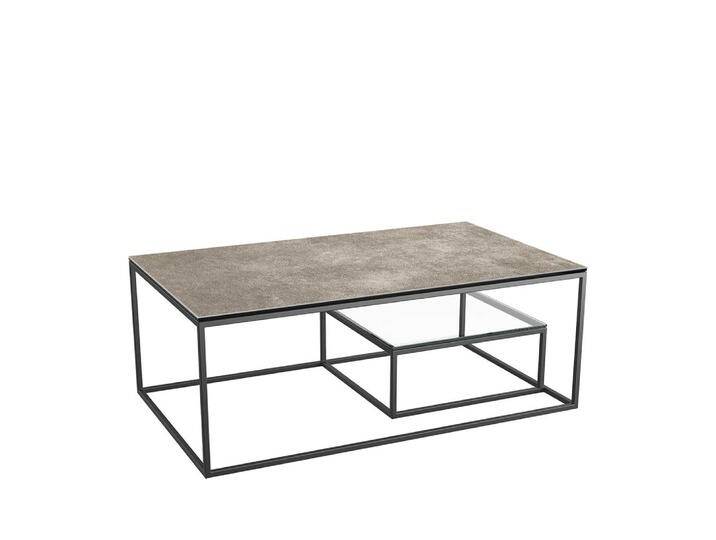 Wohnzimmertisch Design Couchtisch in Beton Grau und Schwarz von 4Home