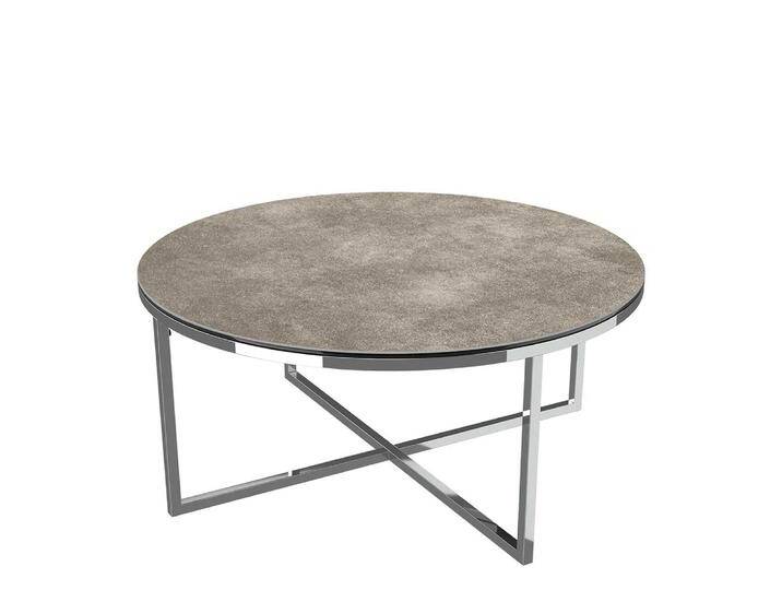 Wohnzimmertisch Runder Sofatisch in Beton Grau mit Keramik Oberfläche Wohnzimmertisch Runder Sofatisch in Beton Grau mit Keramik Oberfläche von 4Home