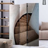 Zimmer Raumteiler in Grau und Braun Treppen Motiv von 4Home