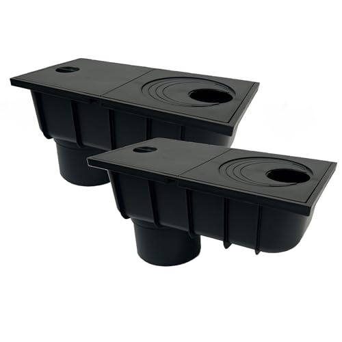 4INSTALATOR 2 Stück Regenrohrablauf von 50mm bis 110mm mit Sieb Regensinkkasten Regenwasserablauf DN110 Schwarz Dachrinnenablauf Regenwasserfilter | Universell für Verschiedene Rohrgrößen von 4INSTALATOR