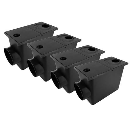 4INSTALATOR 4 Stück Regenrohrablauf mit Sieb Regensinkkasten von 50mm bis 110mm Regenwasserablauf DN110 seitlich Dachrinnenablauf Regenwasserfilter Universell für Verschiedene Rohrgrößen von 4INSTALATOR