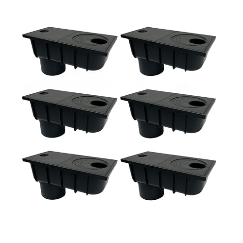 4INSTALATOR 6 Stück Regenrohrablauf von 50mm bis 110mm mit Sieb Regensinkkasten Regenwasserablauf DN110 Schwarz Dachrinnenablauf Regenwasserfilter | Universell für Verschiedene Rohrgrößen von 4INSTALATOR