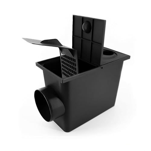 4INSTALATOR Regensinkkasten mit Sieb Regenrohrablauf waagerecht von 50mm bis 110mm Regenwasserablauf DN110 seitlich Dachrinnenablauf Regenwasserfilter Universell für Verschiedene Rohrgrößen von 4INSTALATOR