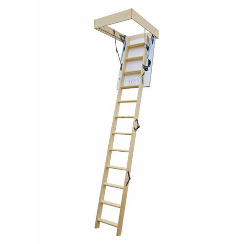 4iQ Group Bodentreppe Gedämmt 110 x 70 cm - Dachbodentreppe U-Wert 1,2 - Dachbodenluke Raumspartreppe Innen - Bodenluke mit Treppe bis zu 150 kg Traglast von 4IQ Group