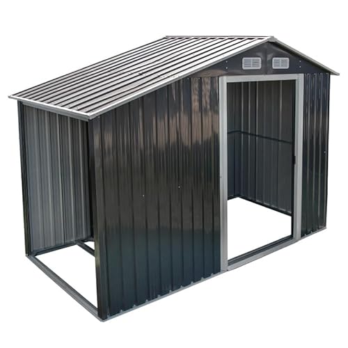 4iQ Metall Gerätehaus 3,5 m² mit Holzlager – Stahl Gartenhaus 130x279x196 cm, verzinkt, Schuppen für Werkzeug, Fahrräder & Gartengeräte, Anthrazit 4iQ Metall Gerätehaus 3,5 m² mit Holzlager – Stahl Gartenhaus 130x279x196 cm, verzinkt, Schuppen für Werkzeug, Fahrräder & Gartengeräte, Anthrazit von 4IQ Group