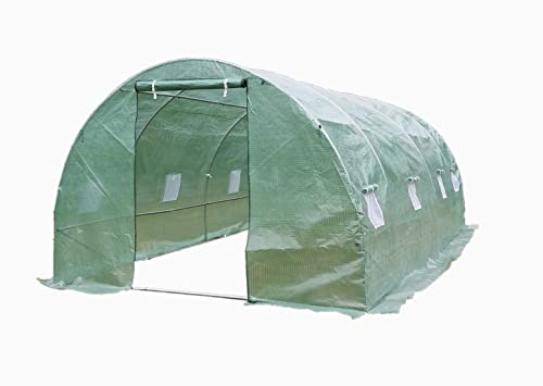Gewächshausfolie UV Beständig - Gewächshaus Folie 3x6m - Grün Gitterfolie für Tunnel Gewächshaus - Tomatenhaus Folie 140g/m2 - Starke Gartenfolie 300x600 cm von 4IQ Group