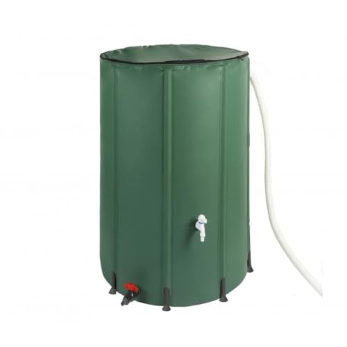 4IQ Group Faltbare Regentonne 160 Liter - Regenfass mit Oberem Wasserhahn und Unterem Ablauf - Regentank Garten - Regenwasserbehälter Wetterfest von 4IQ Group