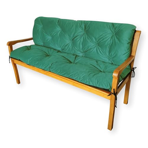 4L Textil Gartenbankauflage Hollywoodschaukel Auflage Bankauflage Outdoor Sitzkissen Bank Gartenbank Auflage Bankkissen Sitzauflage Bank Sitzpolster Bank (100x60x50 cm, Grün) von 4L Textil