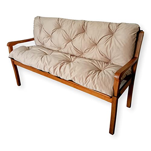 4L Textil Gartenbankauflage Hollywoodschaukel Auflage Bankauflage Outdoor Sitzkissen Bank Gartenbank Auflage Bankkissen Sitzauflage Bank Palettenkissen (100x60x50 cm, Beige) von 4L Textil