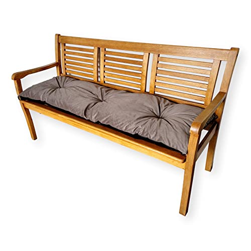 4L Textil Sitzkissen Palettenkissen Outdoor Kissen Sitzauflage Rückenkissen Bankauflage Polsterauflage Gartenpolster Sitzkissen Bank Palettenauflage (150x60 cm, Braun) von 4L Textil
