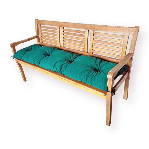 4L Textil Sitzkissen wetterfest Palettenkissen Outdoor Kissen Sitzauflage Rückenkissen Bankauflage Polsterauflage Gartenpolster Sitzkissen Bank Palettenauflage (120x40 cm, Grün Uv-beständig) von 4L Textil