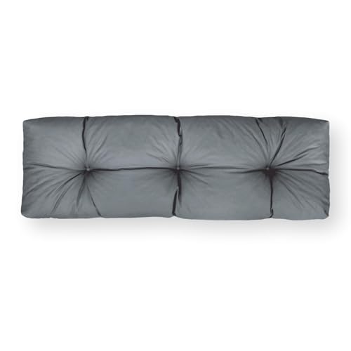 4L Textil Palettenkissen waschbar Palettenauflagen Outdoor Europaletten Sitzkissen Rückenlehne Sitzkissen Seitenkissen wetterfest (Rückenlehne 120x60 cm, Dunkelgrau Uv-beständig) von 4L Textil