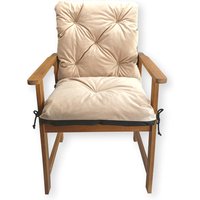 4L Textil Hochlehner Auflagen Gartenstuhlauflagen Sitzauflagen Niedriglehner Gartenstuhl Auflage Beige von 4LTextil